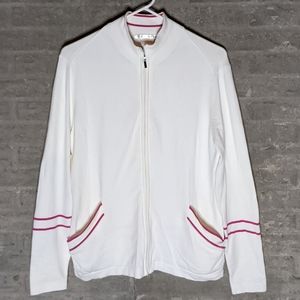 Nike Golf Women's Full Zip Knit Sweater White Size Large